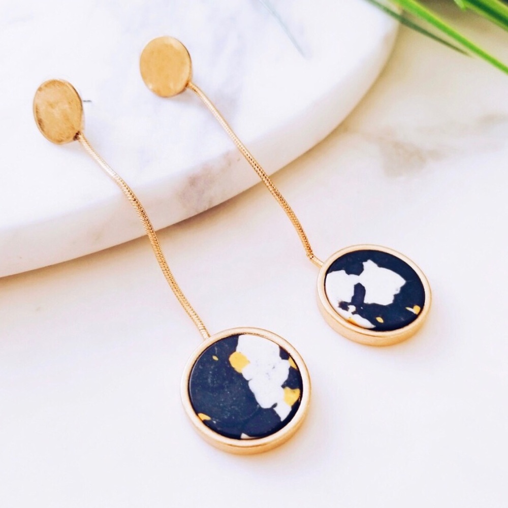 NEW Antique Gold Stone Earrings